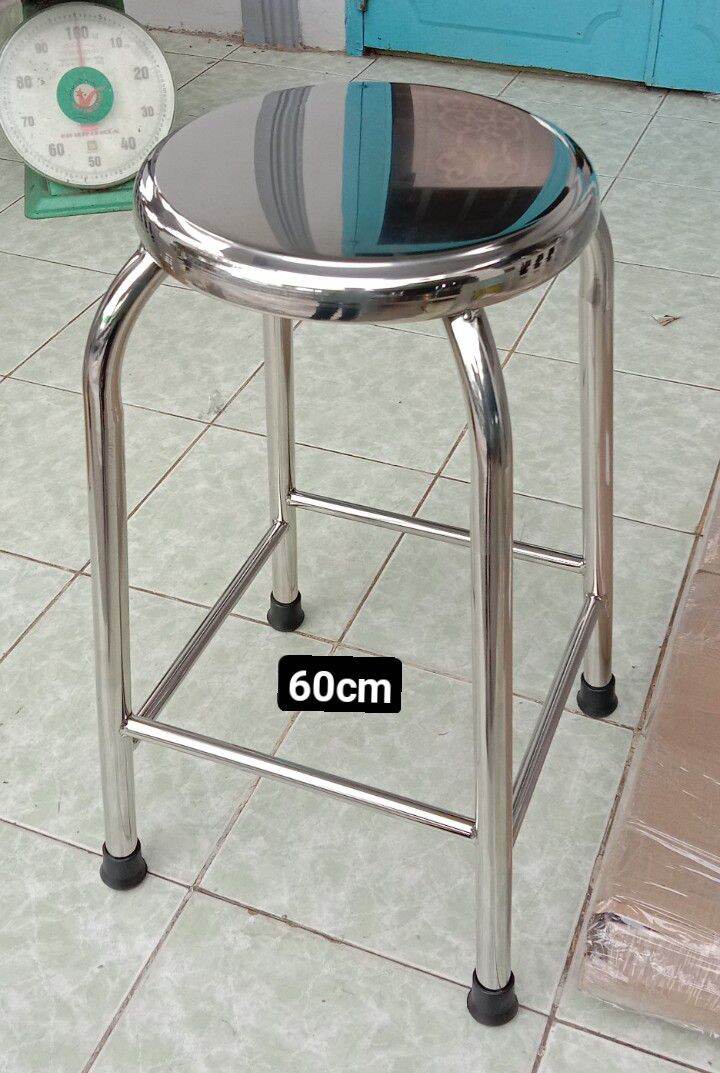 Ghế inox   ngồi cao 60cm/70cm/80cm lên mặt . Inox 201  dày  mặt ghế trơn  không bập bùng . Ha