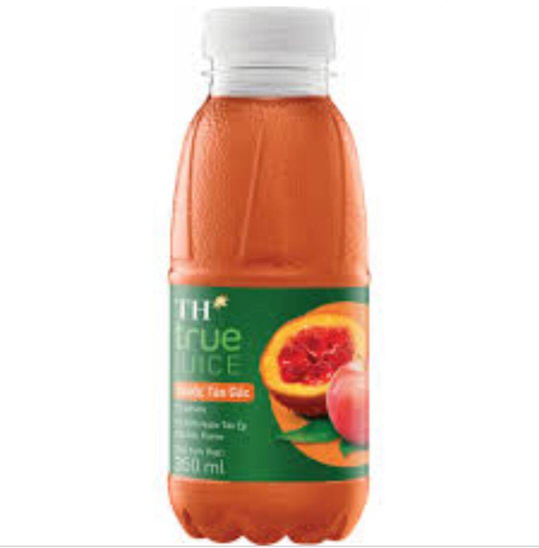 [HCM]Thùng nước ép TH true JUICE 350ml × 24 chai ( Táo tự nhiên / Táo đào / Táo gấc / Cam )