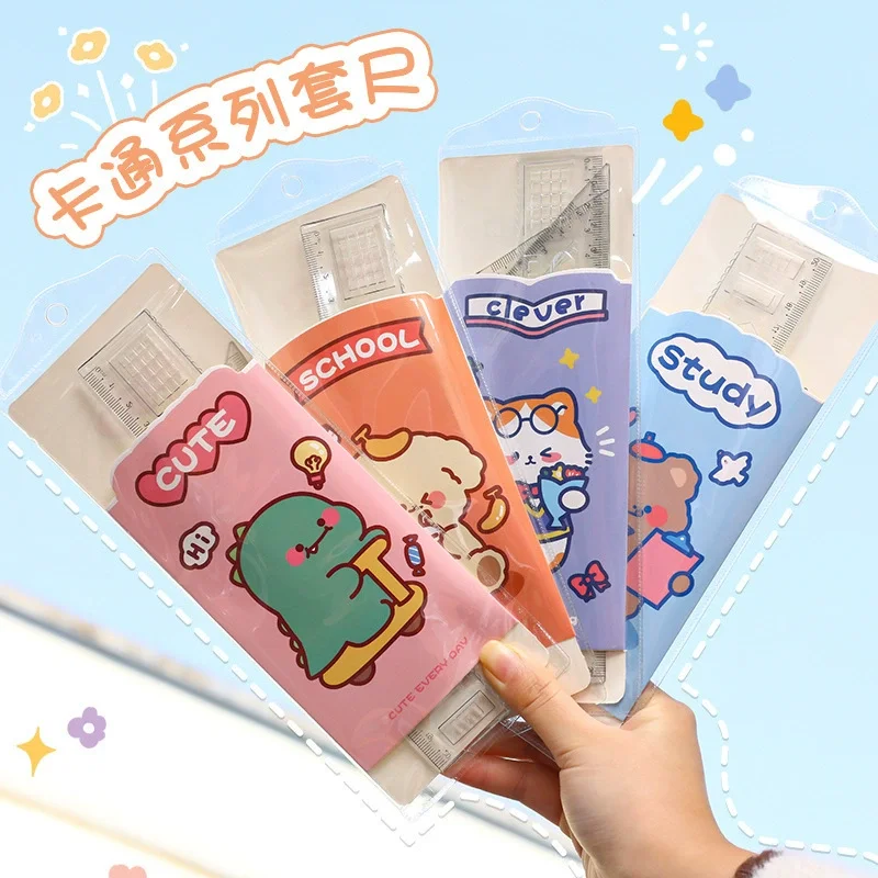 Bộ 4 Thước Eke Dụng Cụ Học Tập Trong Suốt BiTi Store