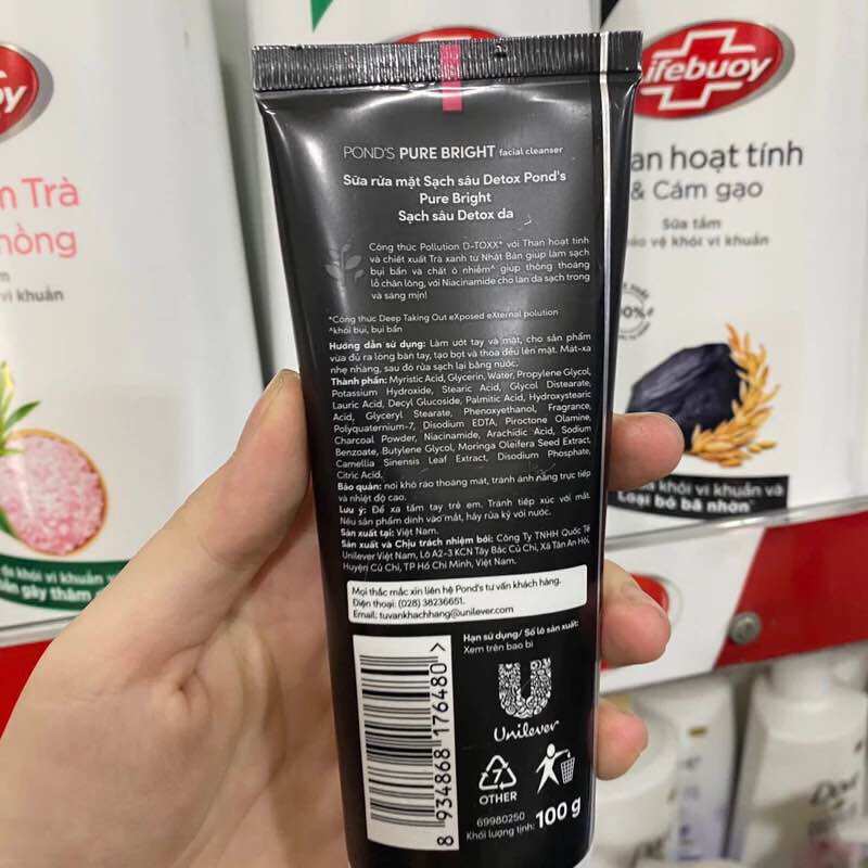 Sữa Rửa Mặt Trắng Da Pond's Pure White 100g
