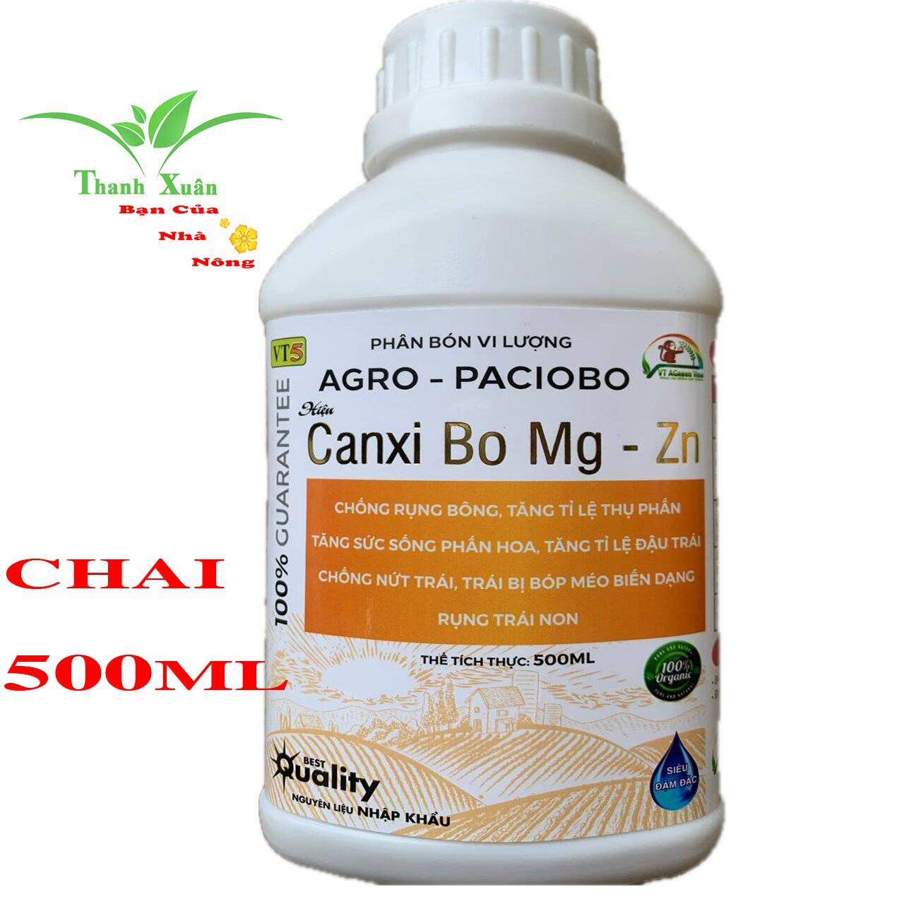 Phân bón vi lượng canxi bo mg-zn chống rụng nụ tăng thụ phấn chai 500ml