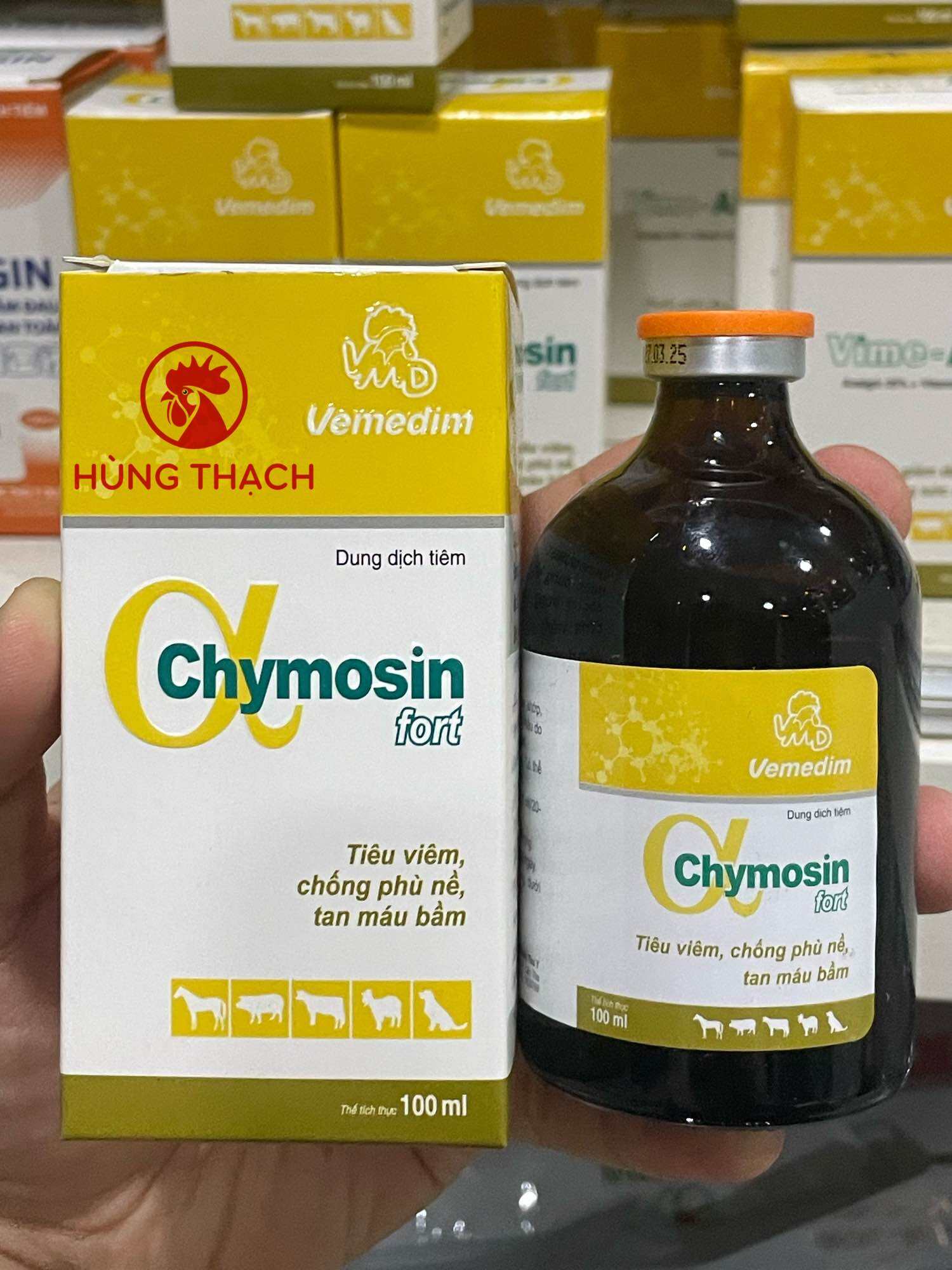 Chymosin Fort VMD 100ml tiêu viêm chống phù nề tan máu bầm cho gà nòi gà chiến gà đá. Trị tang