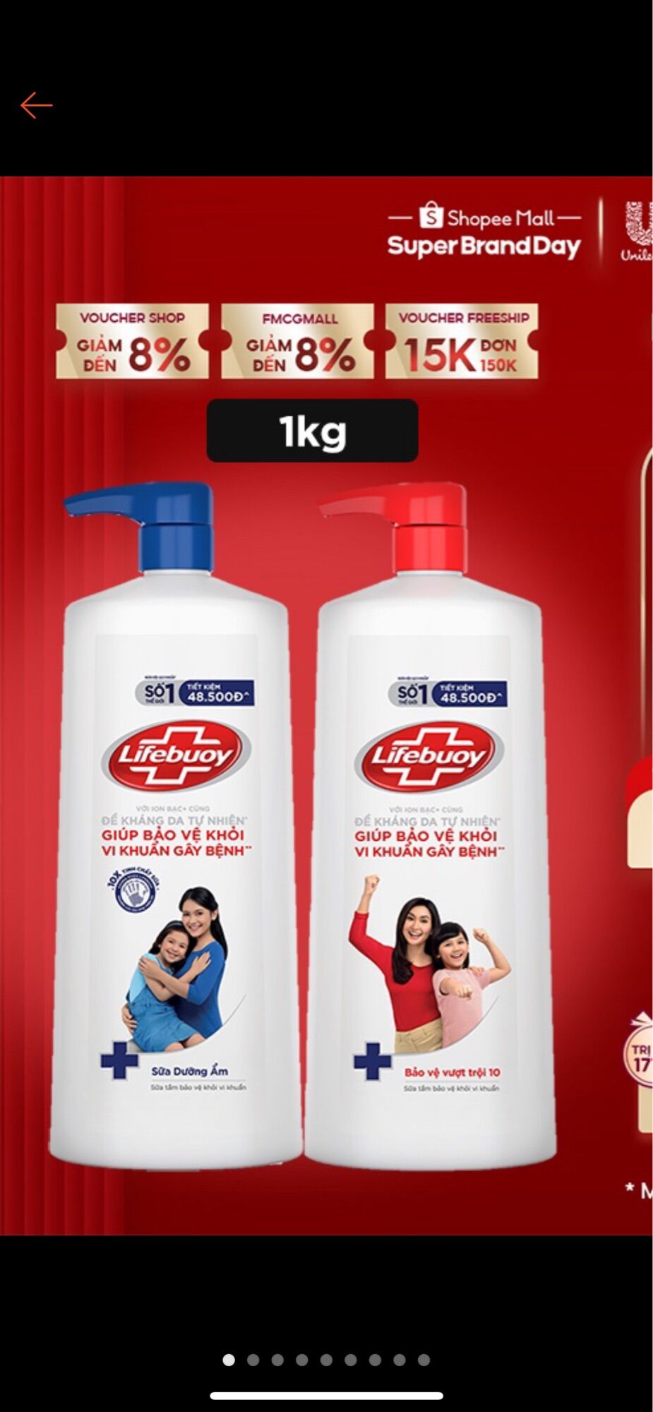 Sữa tắm Lifebuoy Chăm Sóc Da 1kg