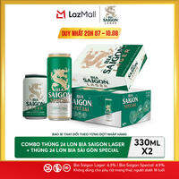 Nồng Độ Cồn 4.3% - Combo 1 Bia Saigon Lager 330ml + Nồng Độ Cồn 4.9% - 1 Bia Sài Gòn Special 330ml