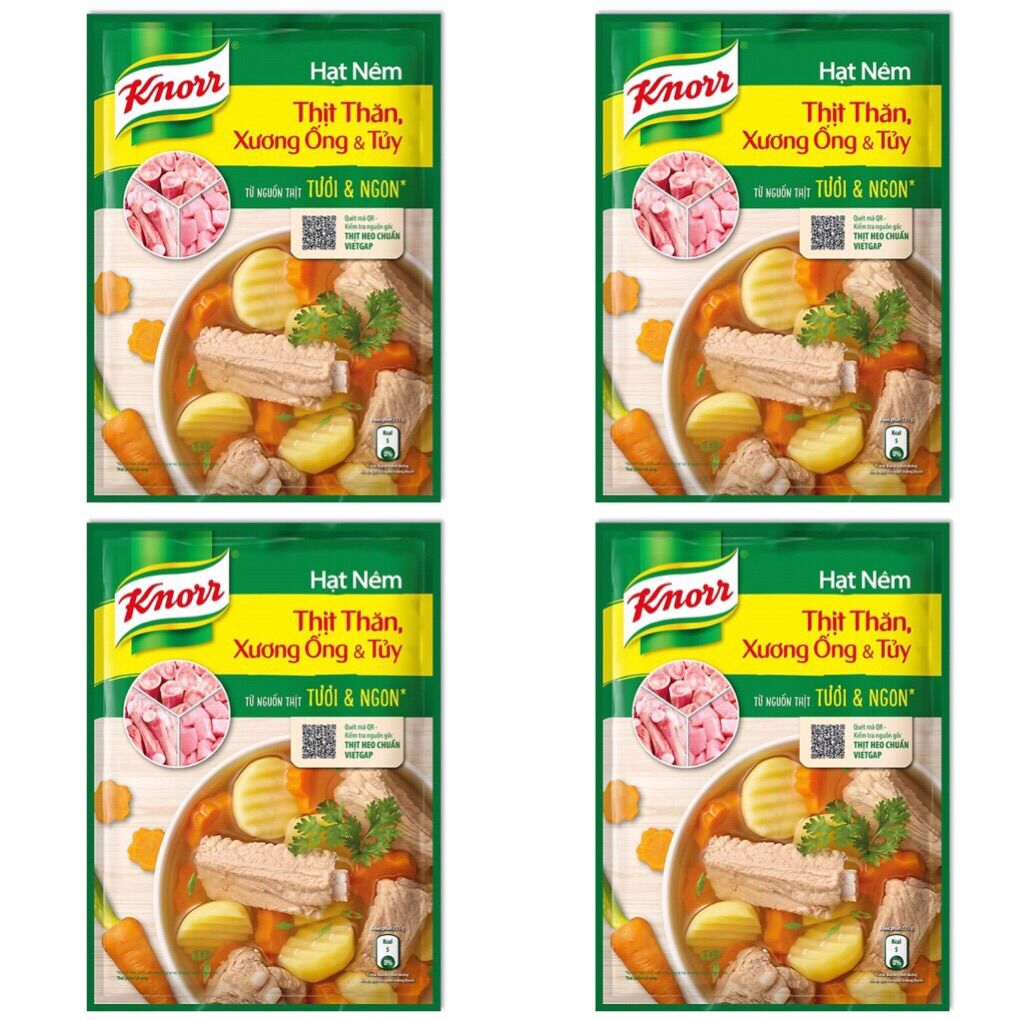 Combo 4 gói hạt nêm knorr từ thịt thăn xương ống 50g