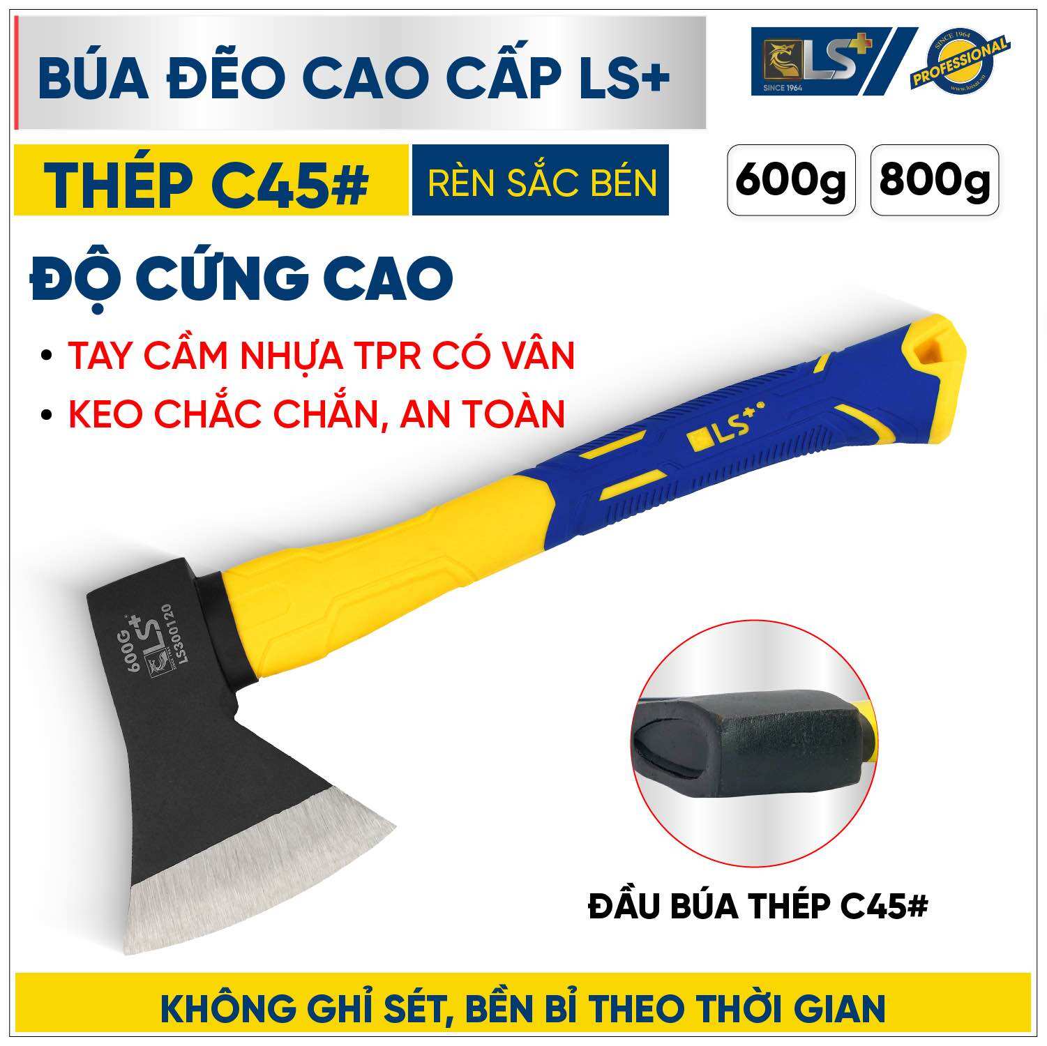 Búa đẽo,búa rìu cao cấp