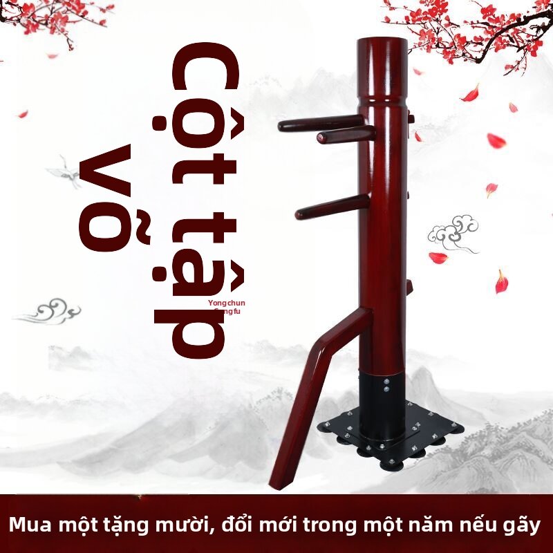 Wood Wing Chun Wooden Dummy Stand Iron Base