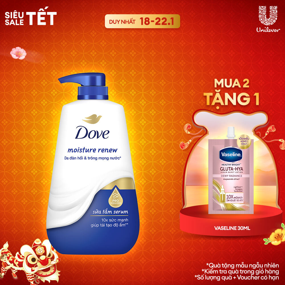 Sữa tắm dưỡng thể Dove Deep Moisture Dưỡng ẩm chuyên sâu với dưỡng chất lợi khuẩn da 500g (bao bì tù