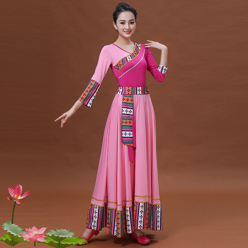 Bộ Trang Phục Khiêu Vũ Vuông Mới Cho Nữ Dân Tộc Mông Cổ Và Tây Tạng Quần Dài Khiêu Vũ Khiêu Vũ Công Diễn