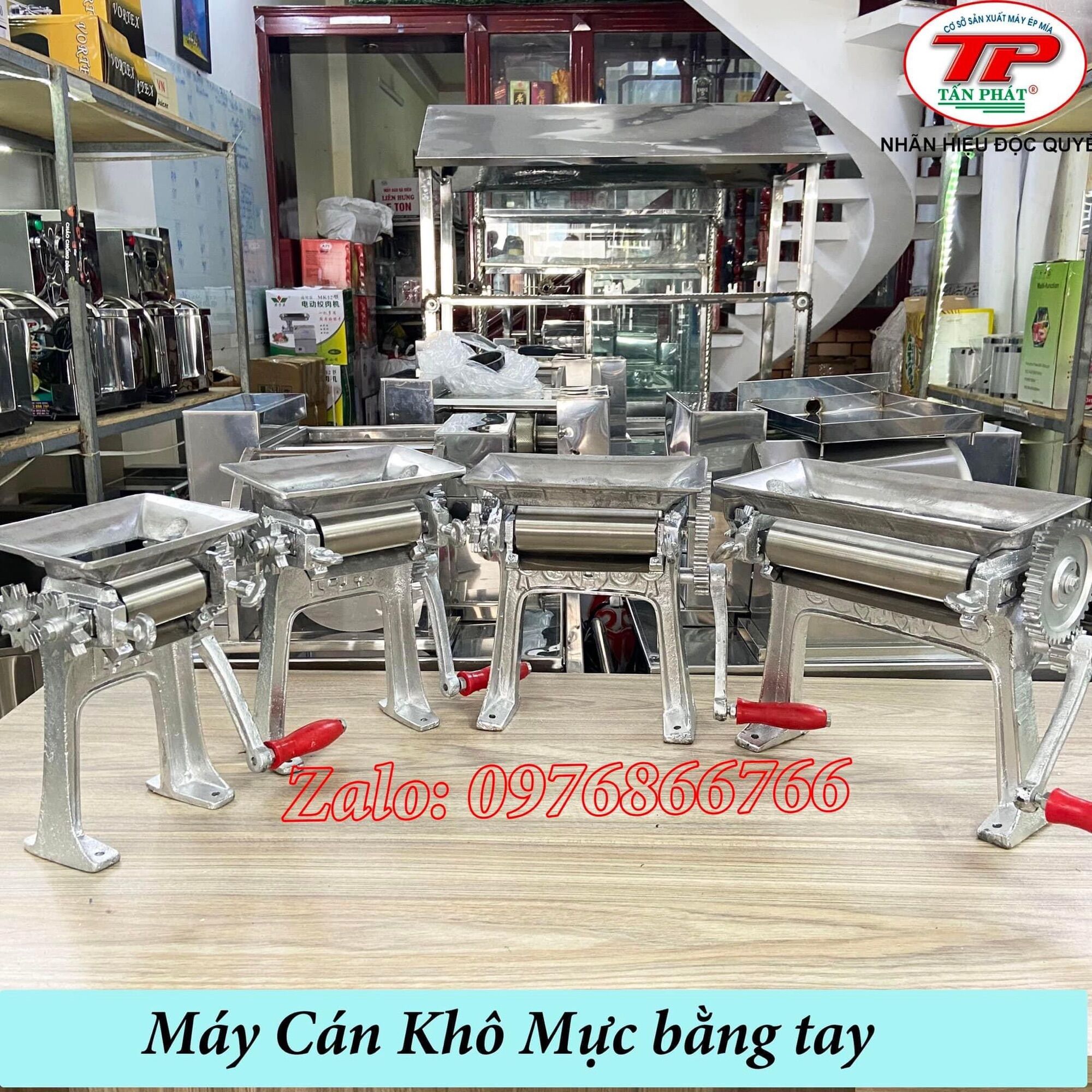 máy cán khô mực - trục dài 200mm