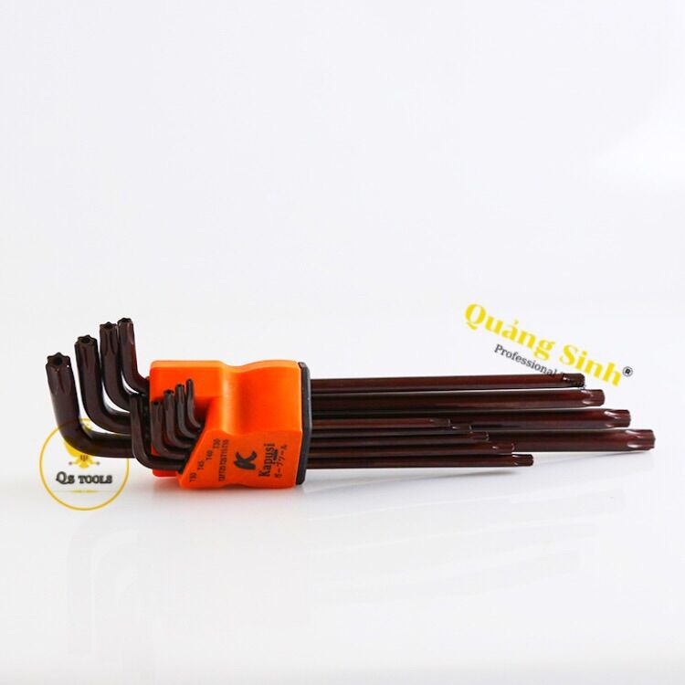 Bộ lục giác bông dài nâu 9 món không có lỗ (T10-T50) KAPUSI Japan