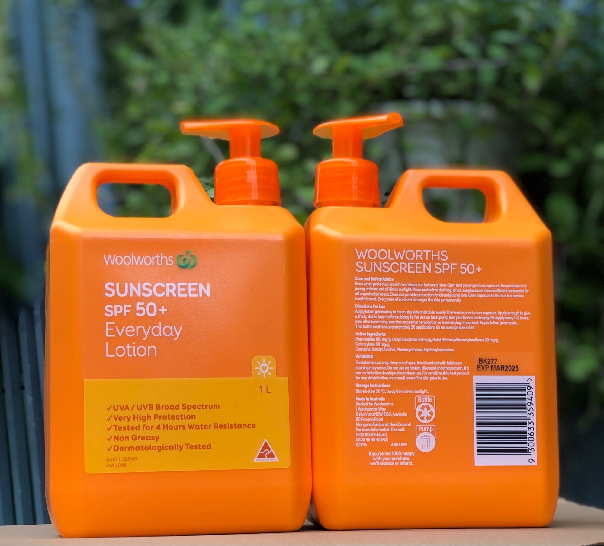 Kem chống nắng Woolworths suncreen Everyday1 lít