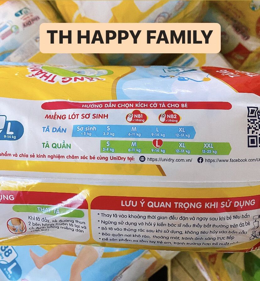 Tã quần UniDry Super dry L38 tặng 4 miếng (9-14kg)