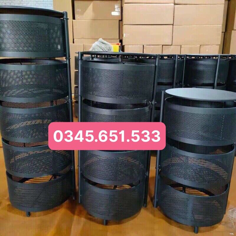 Kệ sắt tròn xoay 4 tầng đa năng