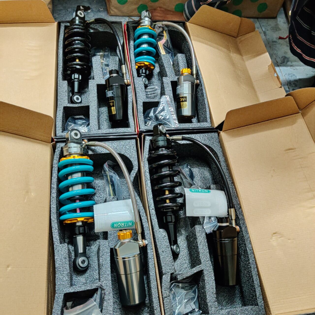 Phuộc nitron bình dầu gắn raider satria sport yaz msx
