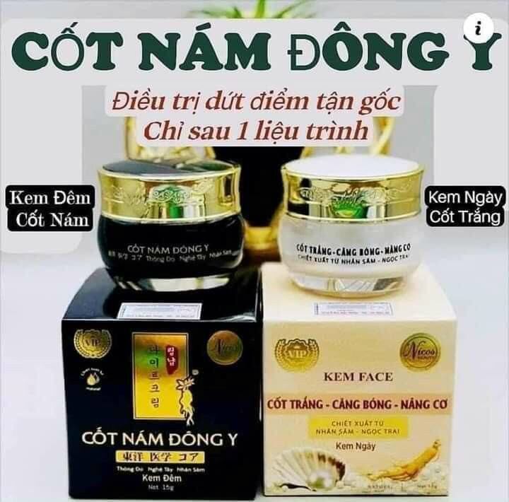 Combo face cốt nám đông y nicos 15g chính hãng
