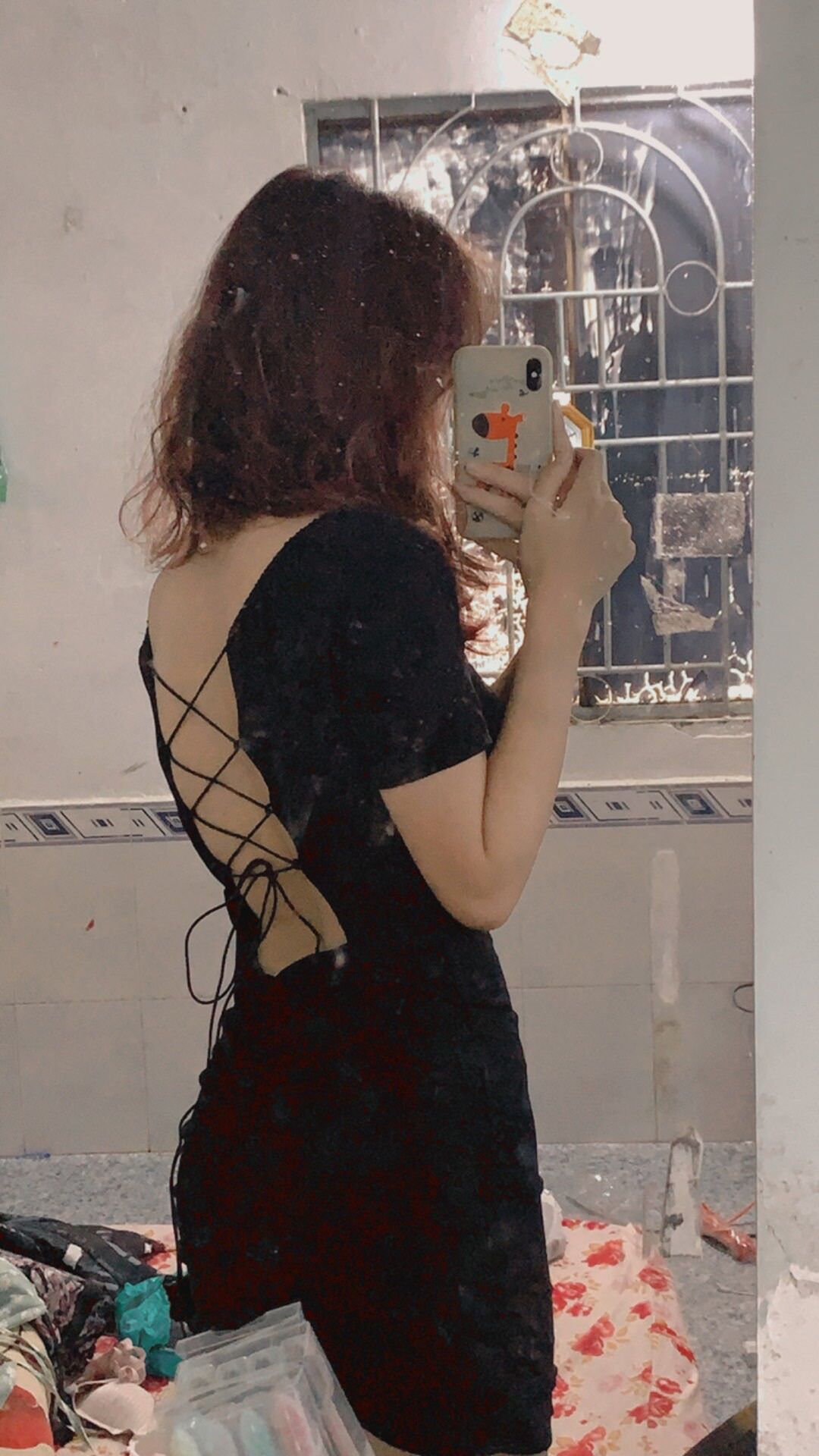 Đầm body nhún đan dây lưng thun co dãn