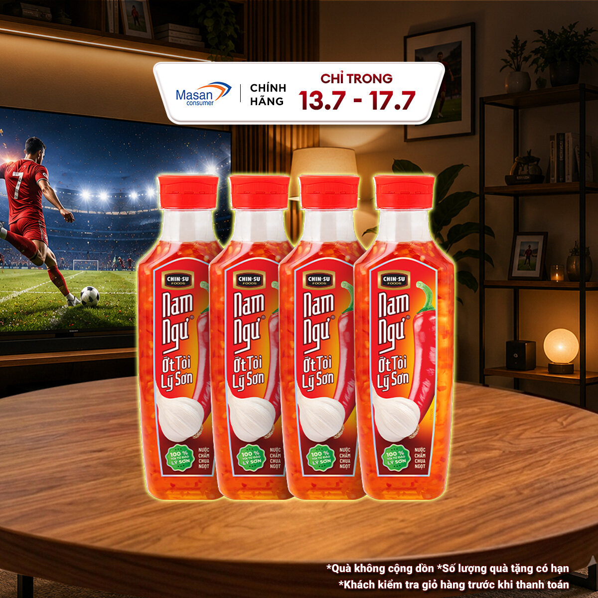 Nước Mắm Nam Ngư Ớt Tỏi Lý Sơn - Combo 4 Chai x 300ml