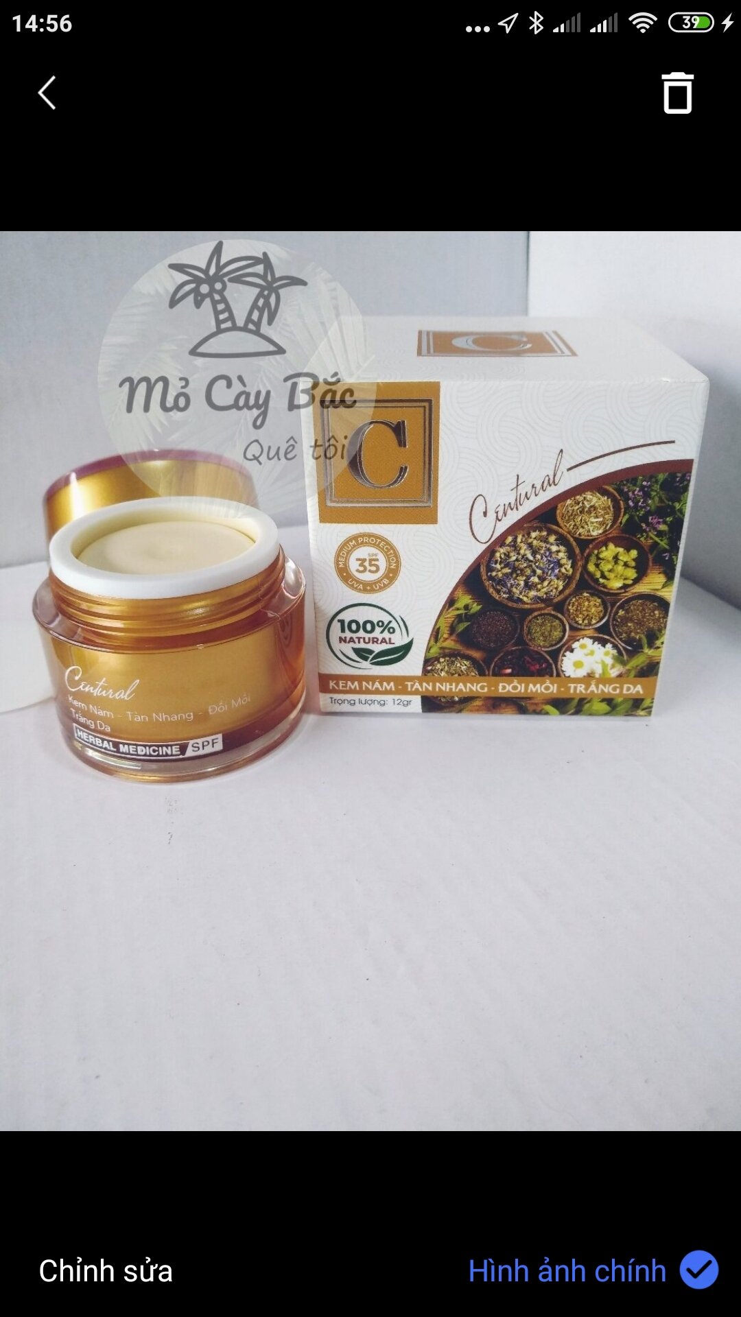 kem thảo dược centural nám tàn nhang đồi mồi 12g