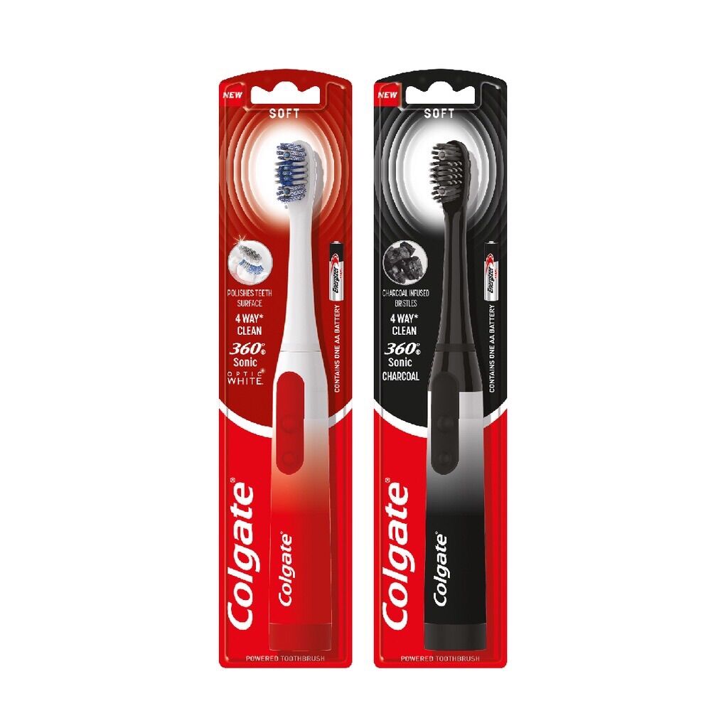 Bàn Chải Đánh Răng Điện Colgate Sonic 360 Charcoal [ công nghệ sóng âm 20000 lượt chải/phút loại bỏ các mảng bám và vi khuẩn ]