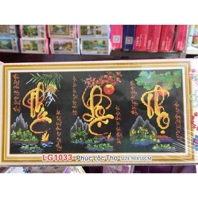 Tranh đính đá Phúc Lộc Thọ Lg1033 chưa đính
