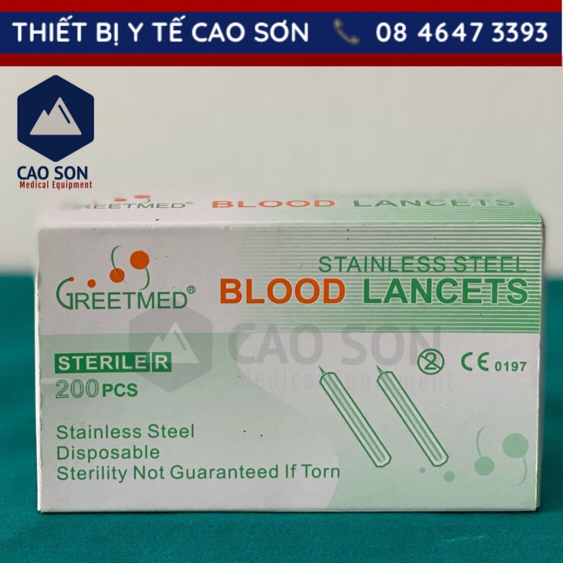 Vỉ 5 cây kim lấy mụn Greetmed (Lancet) ( Hộp 200 cây )