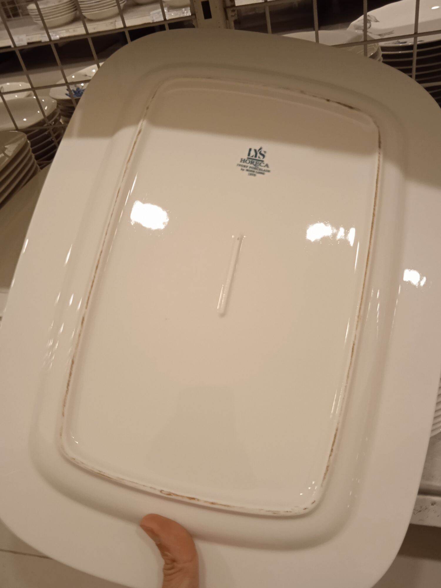 Dĩa chữ nhật 36*26 - Trắng ngà