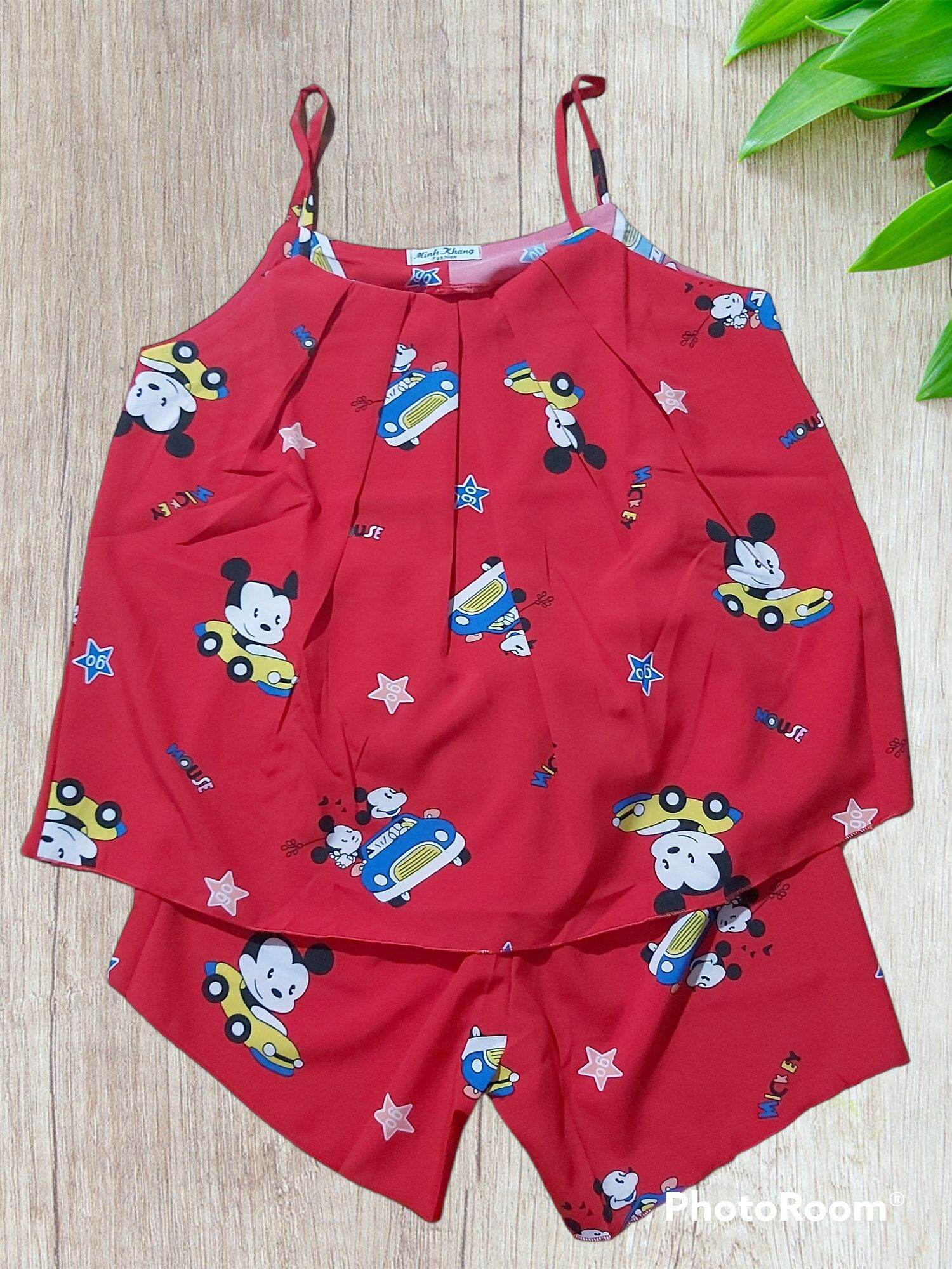 Đồ bộ 2 dây quần đùi mặc nhà - đồ bộ lụa dễ thương nữ - m40