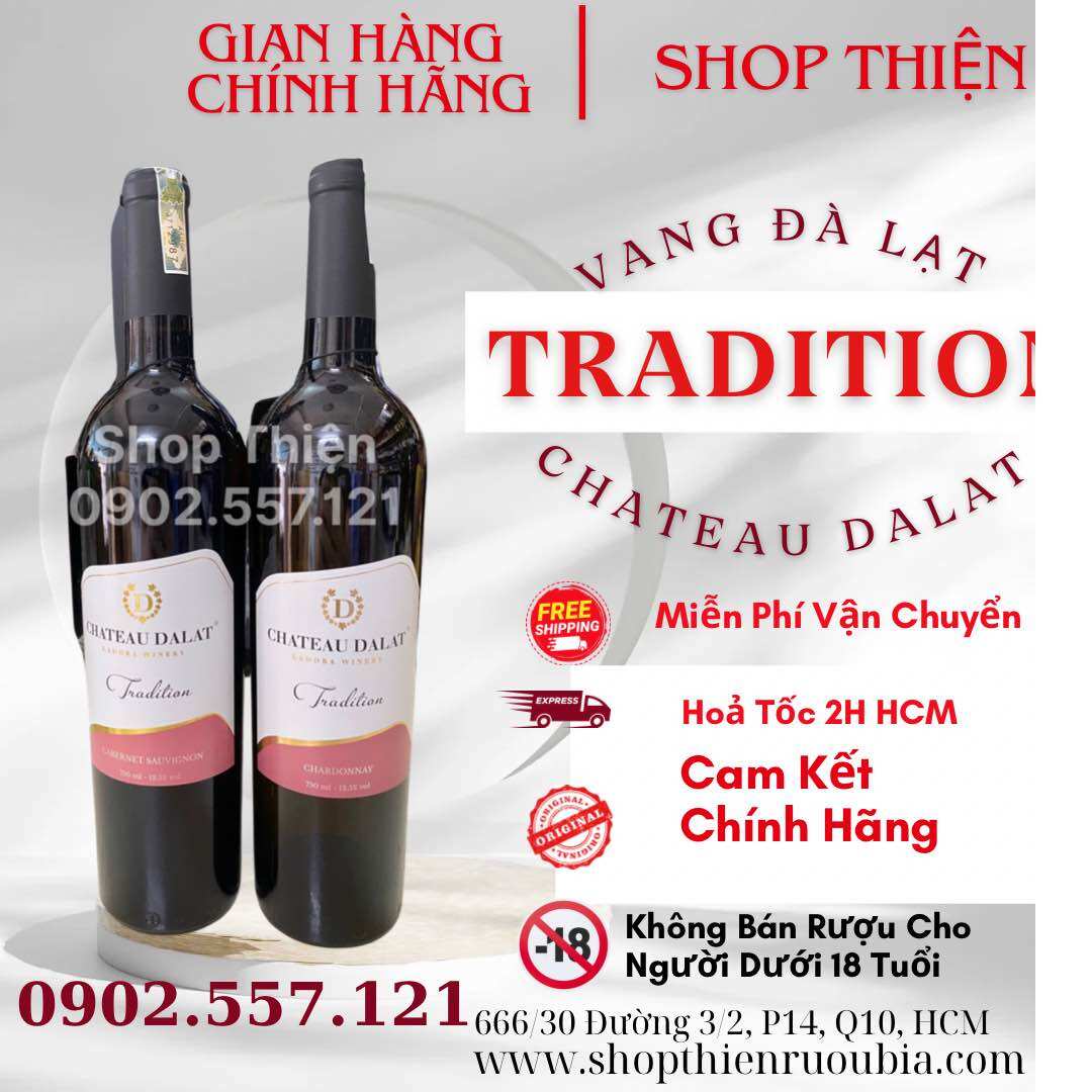 Vang Đà Lạt CHATEAU DALAT TRADITION 12% 750ml