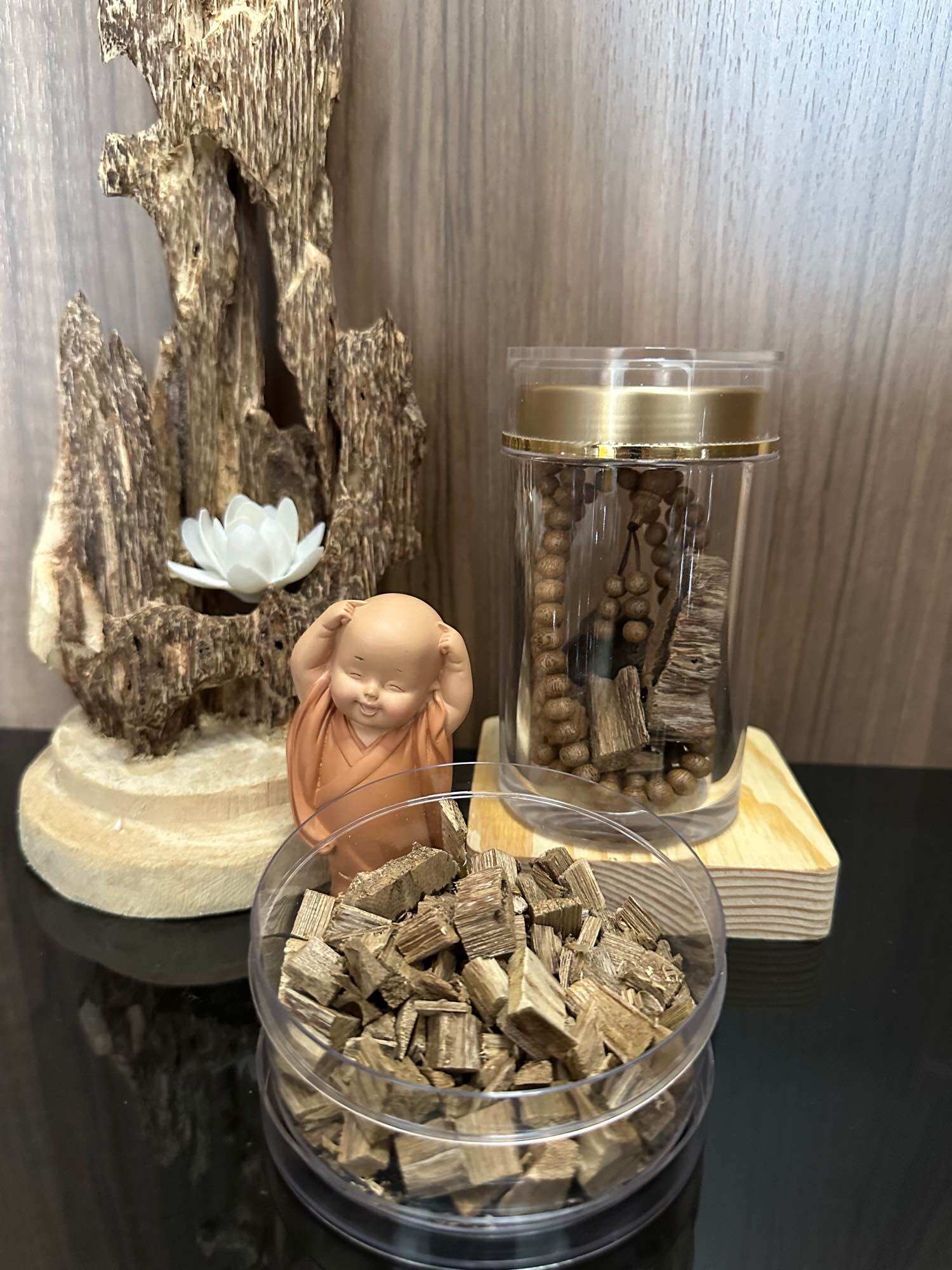 Phôi vụn làm vòng tay trầm hương, Vụn trầm hương bỏ lọ trầm tạo mùi vòng tay trầm hương Mộc Trầm Agarwood