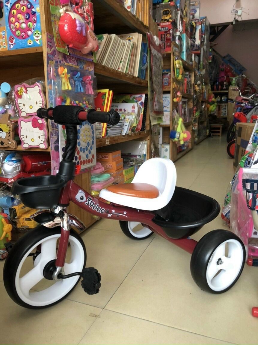 XE ĐẠP 3 BÁNH CHO BÉ TỪ 2 ĐẾN 4 TUỔI GHẾ DA