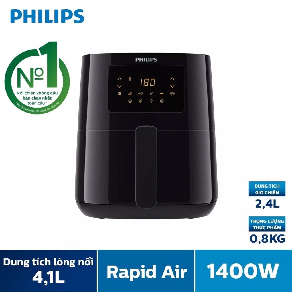 Nồi chiên không dầu Philips HD9252/90 Mẫu 2021 - Hàng chính hãng