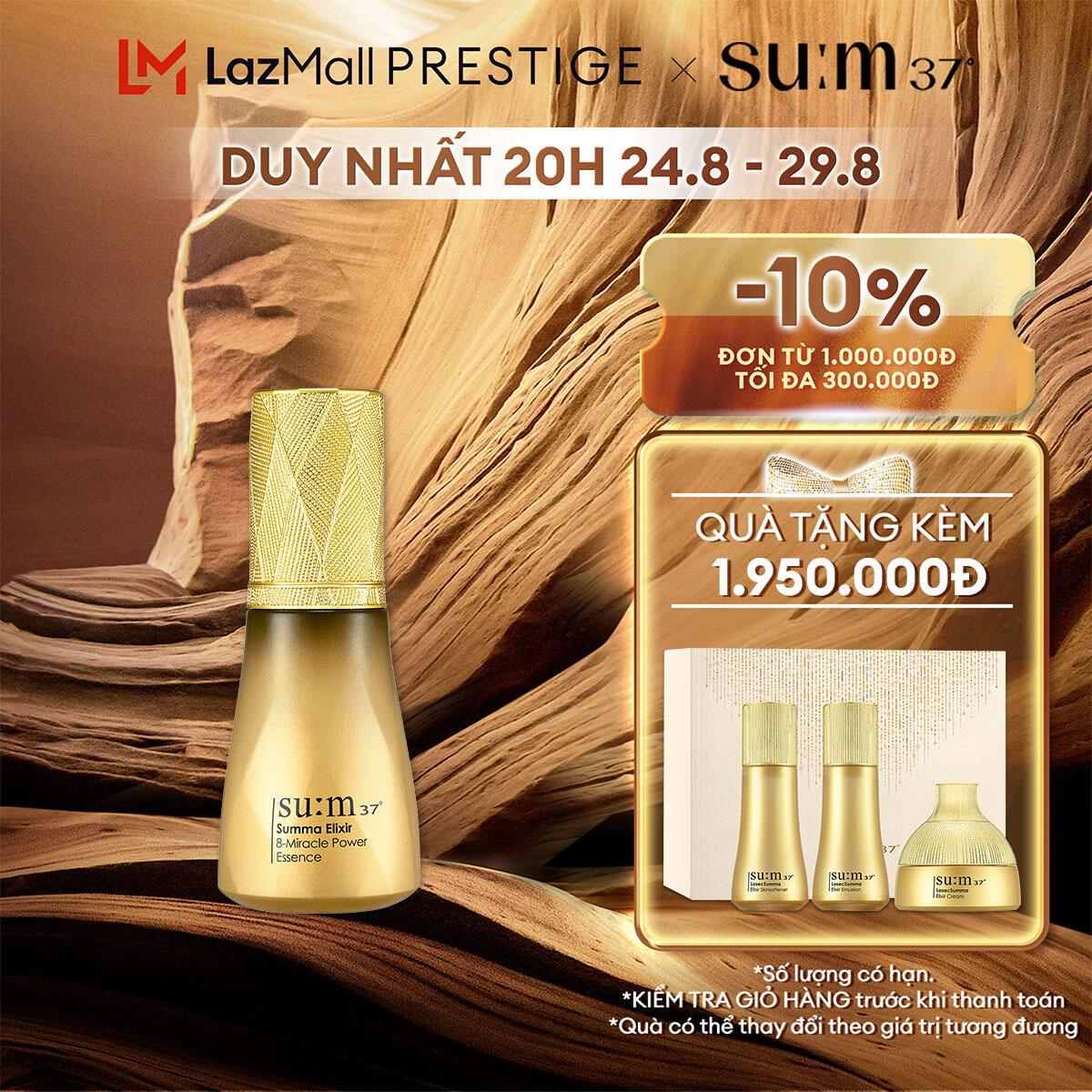 Tinh chất chống lão hóa đa tác động cải thiện 8 vấn đề chuyên sâu Su:m37 8-Miracle Power Essence 30ml
