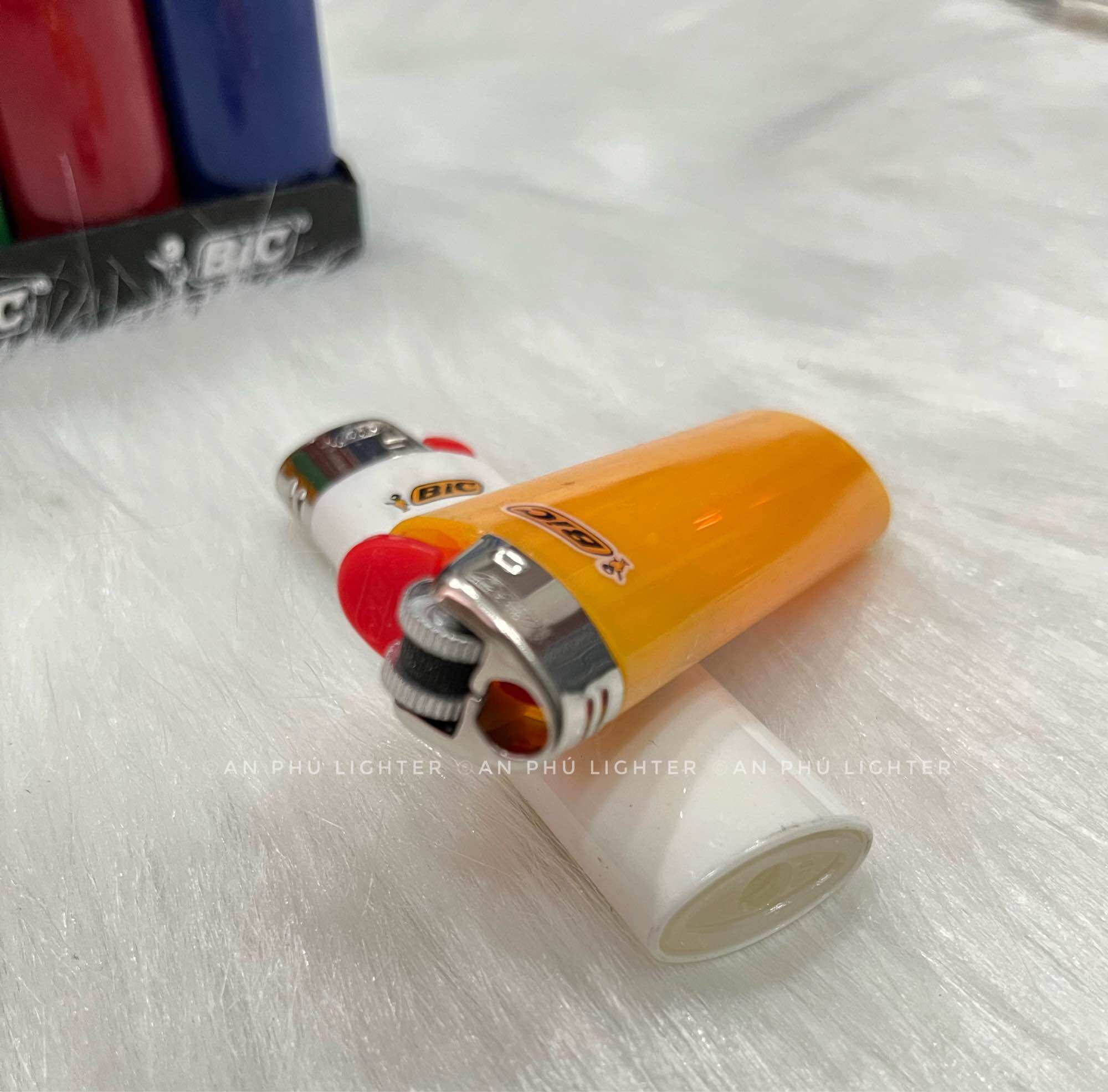 [Combo 1 Piece] - French Bic J6 Stone Lighter - Imported - New Model Metal Finish