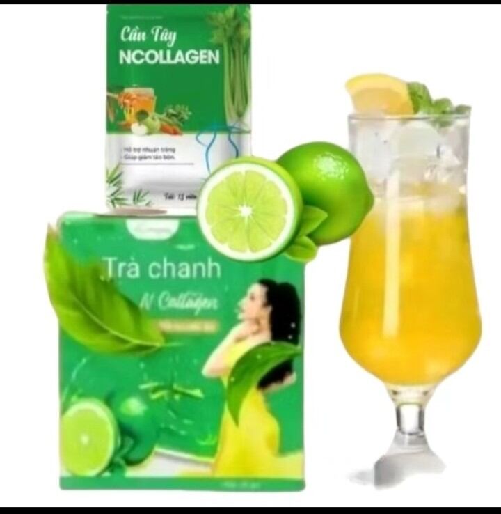 Trà giảm cân vị chanh an toàn hiệu quả Ncollagen 15 gói - Tặng kèm gói detox tan mỡ 15 viên