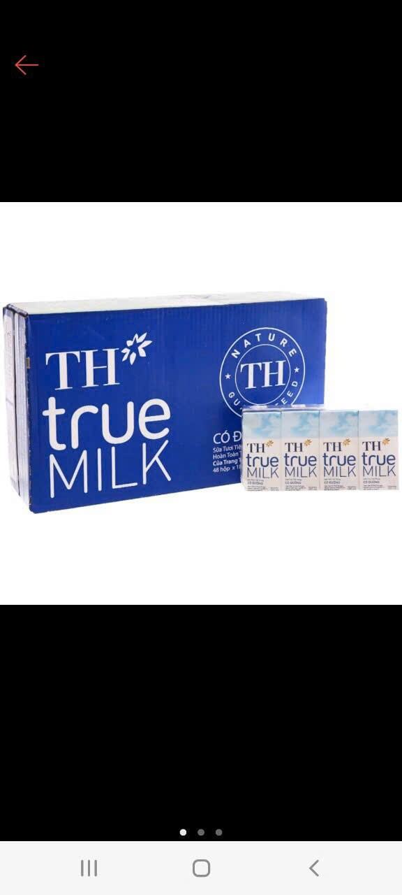 Thùng 48 hộp sữa tươi tiệt trùng có đường TH True Milk 180ml 180ml x 48