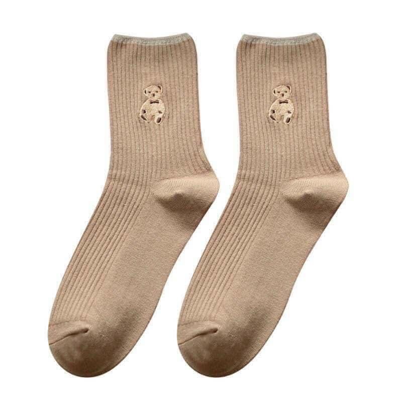 Sét 5 đôi tất cao cổ hình gấu người lớn