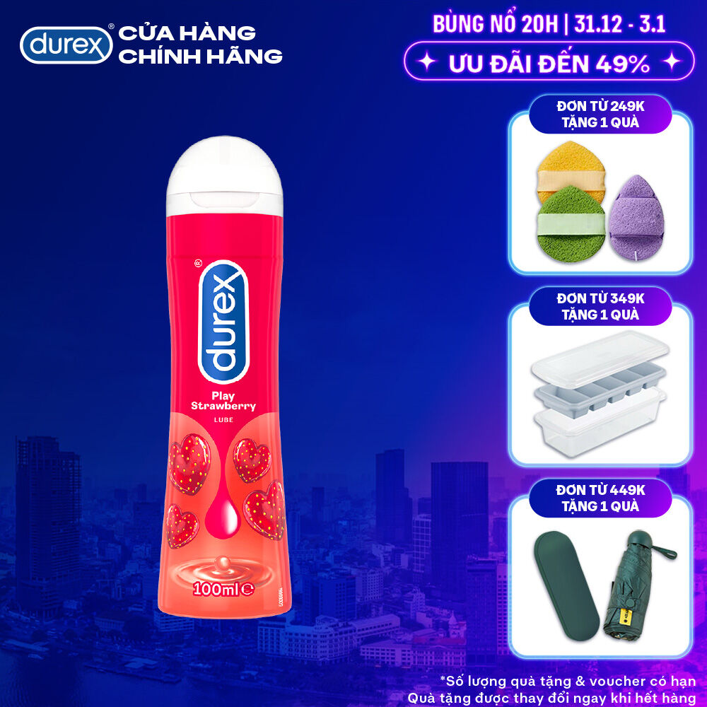  Gel bôi trơn Durex Play Strawberry hương dâu 100ml chai 