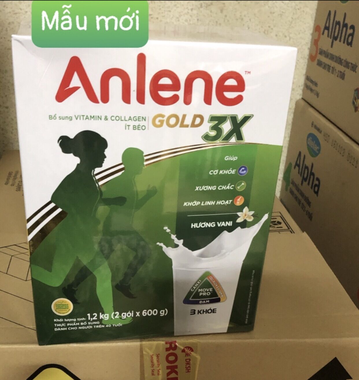 Sữa anlene gold 3x 1,2kg mẫu mới date mới nhất 2023