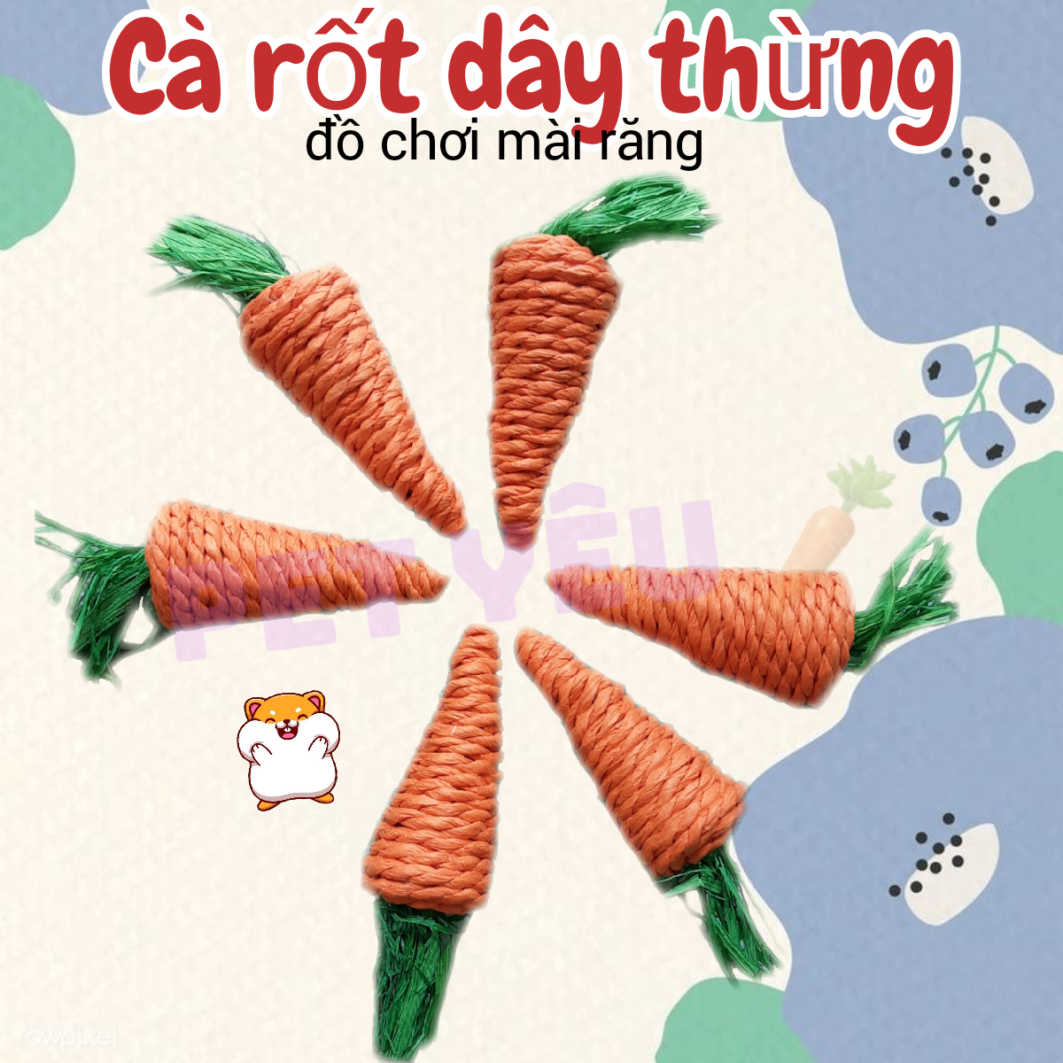 Cà rốt mài răng phụ kiện đồ chơi thỏ bọ hamster