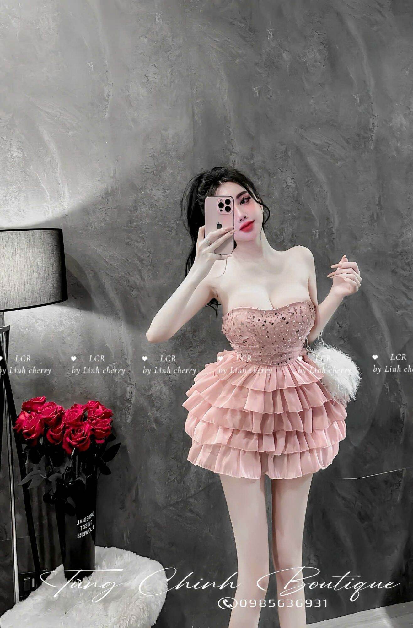 Đầm xinh lưới tầng kim tuyến có mút lót quần có dây vai trong cực xinh dễ thương, chất nhung kim sa phối tơ nến 3 màu Trắng đen hồng (Váy đầm thiết kế đẹp mê ly)