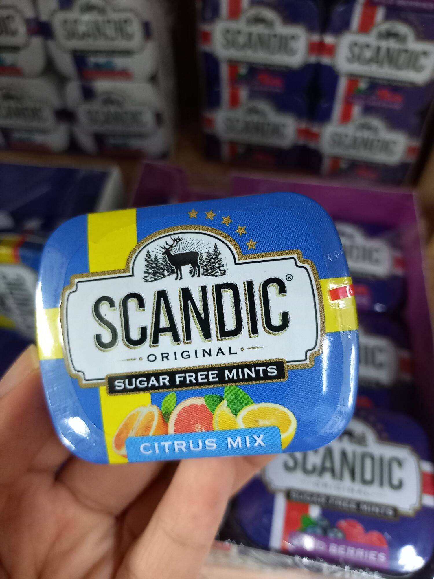 Kẹo ngậm không đường vị cam quýt Scandic nhập khẩu Nga