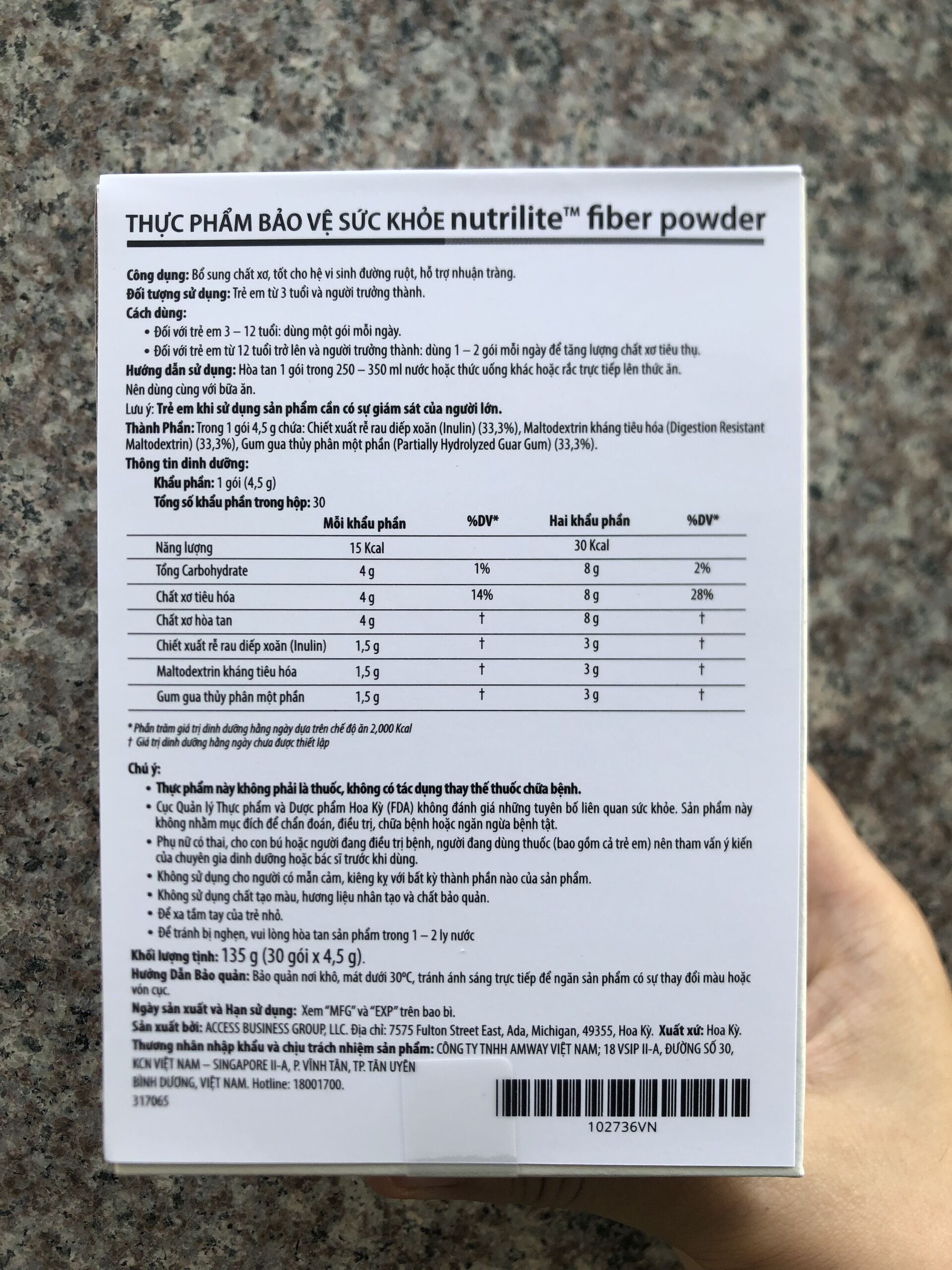 Fiber Powder Away (30 gói)