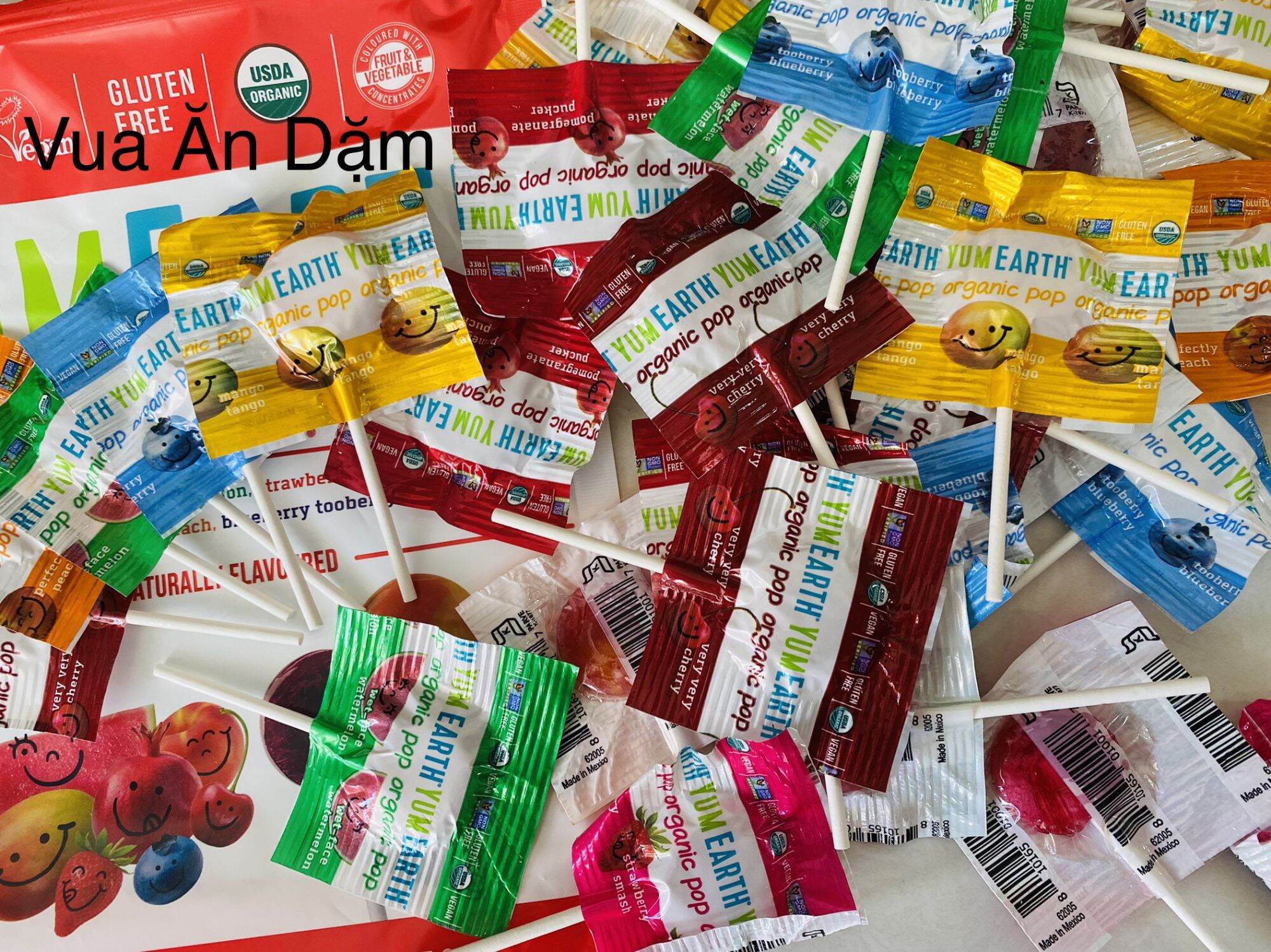 Kẹo Mút Hữu Cơ Cho Bé Yumearth Organic Pops