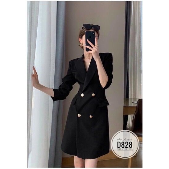 60-90kg Bigsize ĐẦM CỔ VEST D828