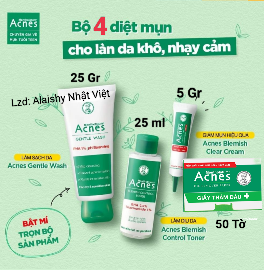 Bộ 4 sản phẩm Acnes ngăn ngừa mụn & giảm thâm mờ sẹo