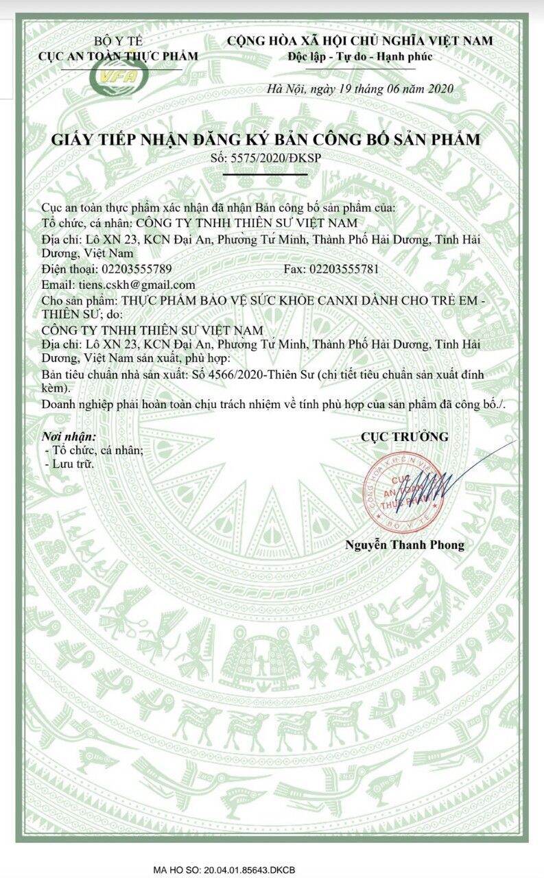 Canxi Dành Cho Trẻ Em - Thiên Sư