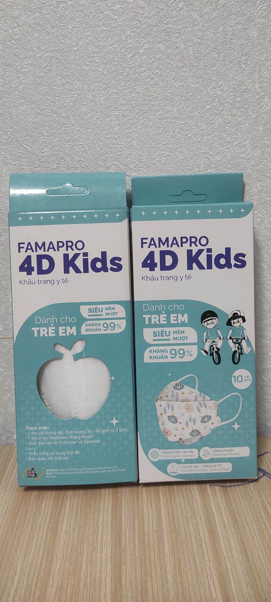 [4D MASK KIDS (KF94)- HỘP 10 CÁI] Khẩu trang y tế cao cấp trẻ em kháng khuẩn 3 lớp