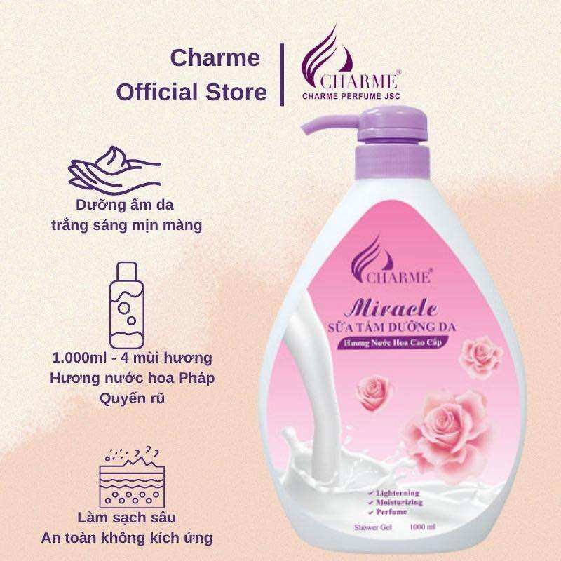 Sữa Tắm Hương Nước Hoa Charme Miracle 1000ml hoa hồng