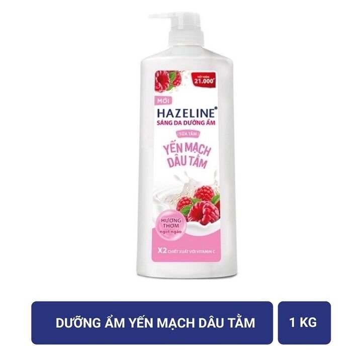 Sữa tắm dưỡng ẩm sáng da hazeline 1kg hương thơm quyến rủ mẫu mới